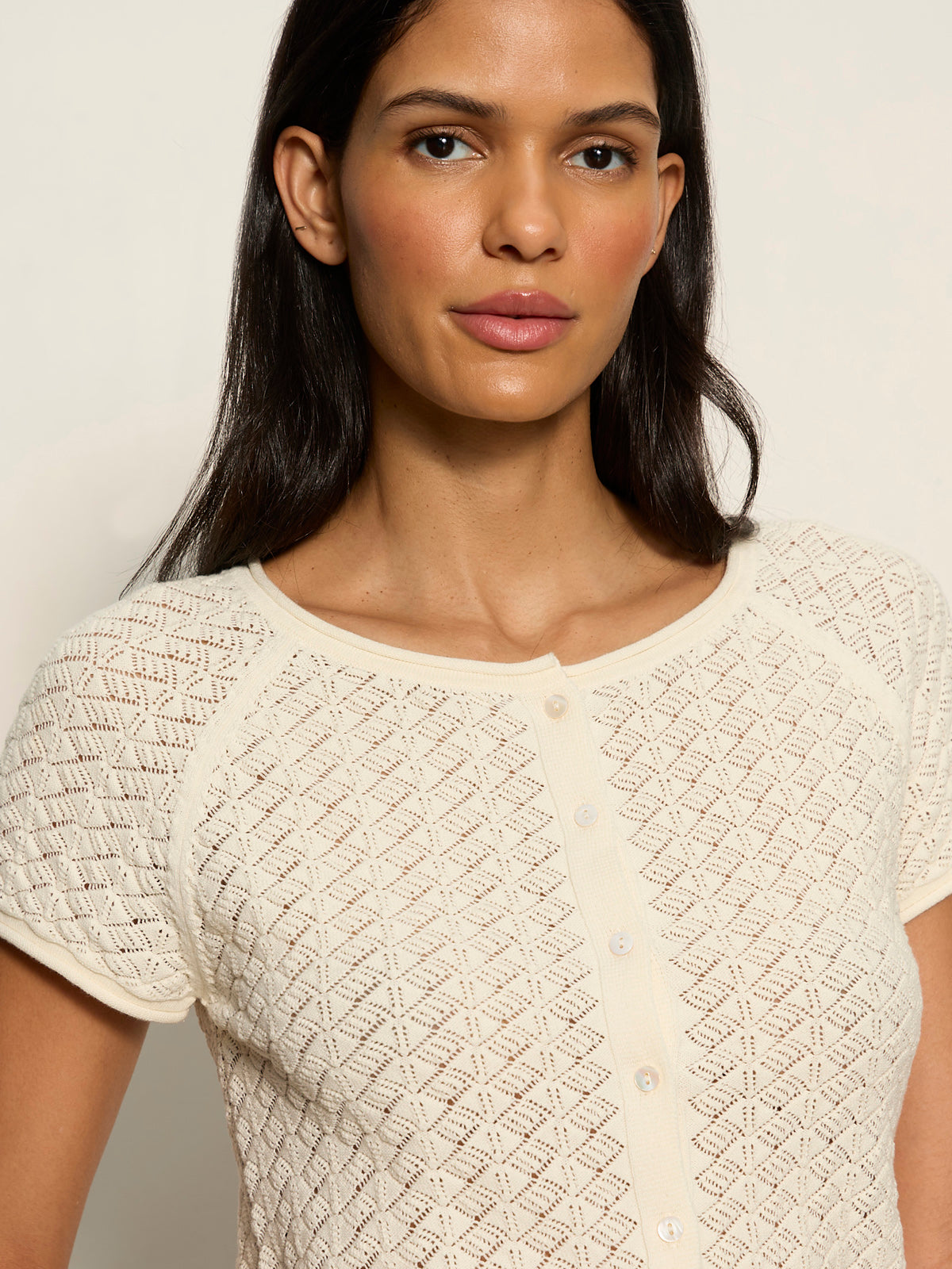 Sanctuary Clothing Classic - ALL IN POINTELLE BUTTON TOP COLLAGEN
