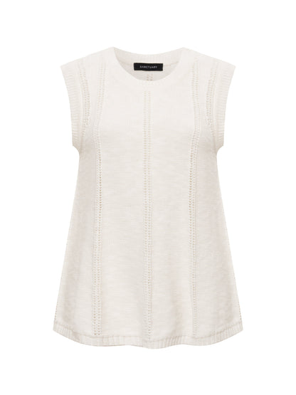 Sanctuary Clothing Sale - EASY POINTELLE SHELL CHALK