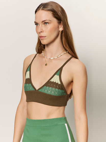 Sanctuary Clothing Popular - ONE AND ONLY KNIT BRALETTE TIMBER/GREEN JUICE/GREEN MIST