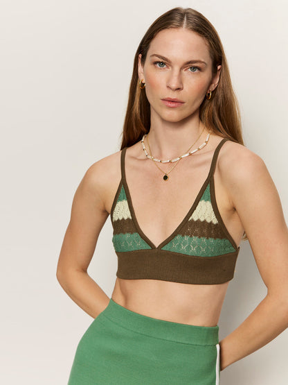 Sanctuary Clothing Popular - ONE AND ONLY KNIT BRALETTE TIMBER/GREEN JUICE/GREEN MIST