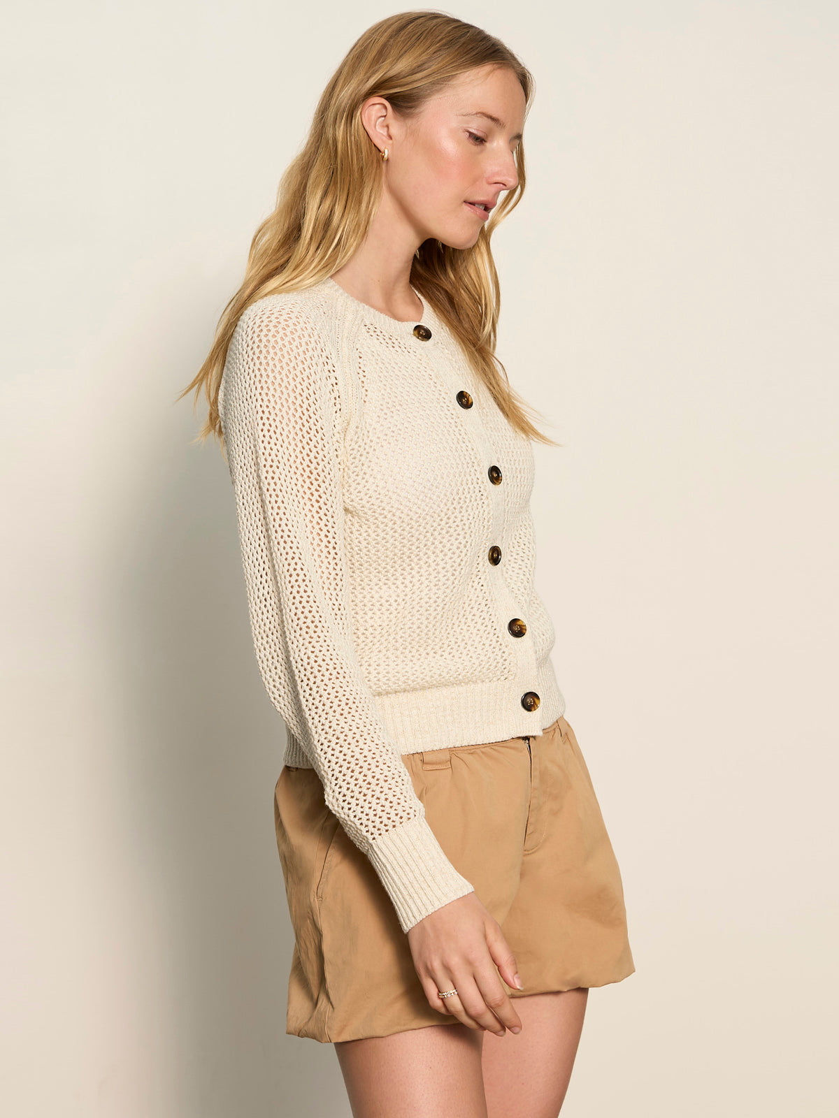 Sanctuary Clothing Signature - METALLIC OPEN KNIT CARDI COLLAGEN