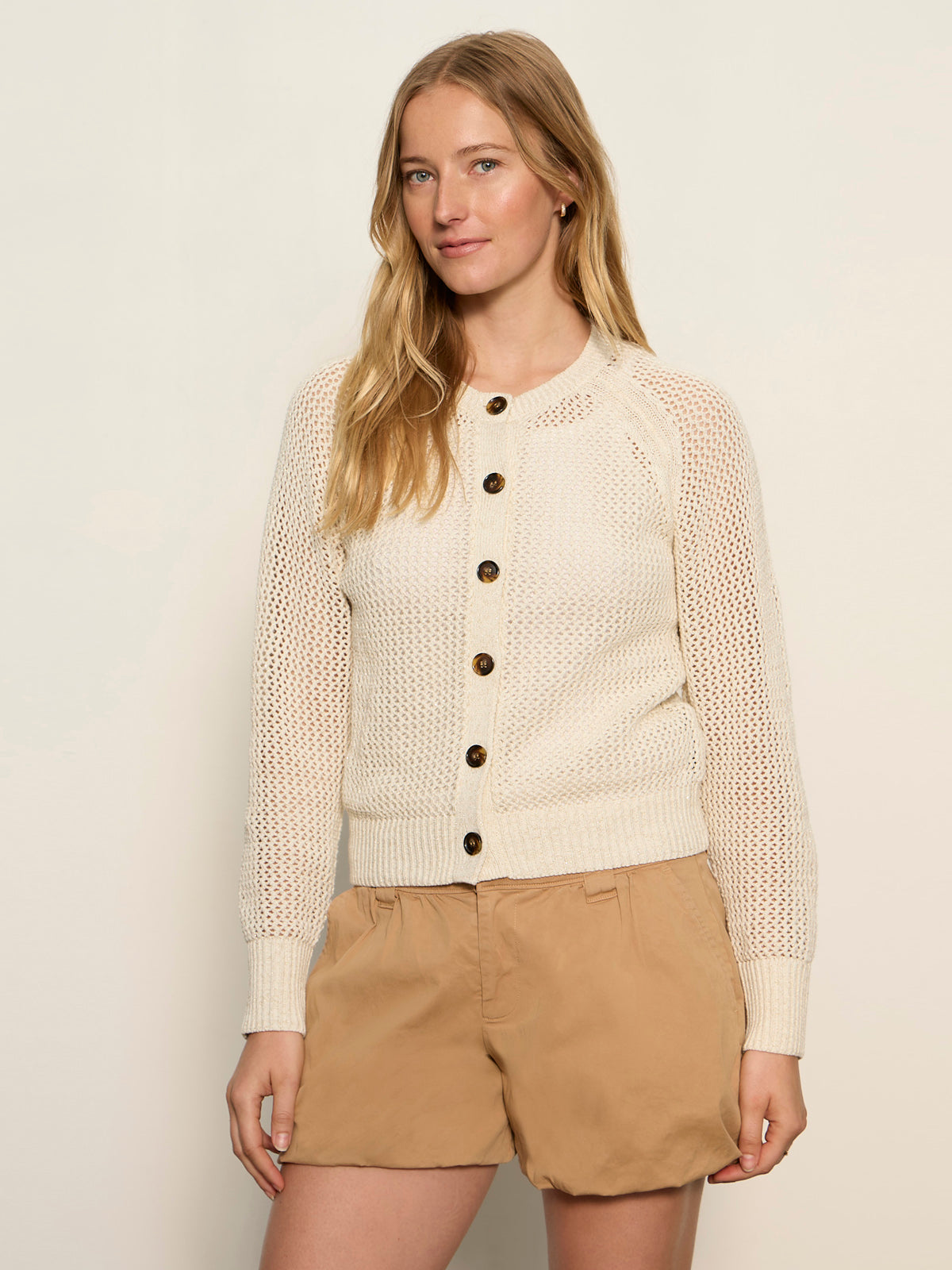 Sanctuary Clothing Signature - METALLIC OPEN KNIT CARDI COLLAGEN