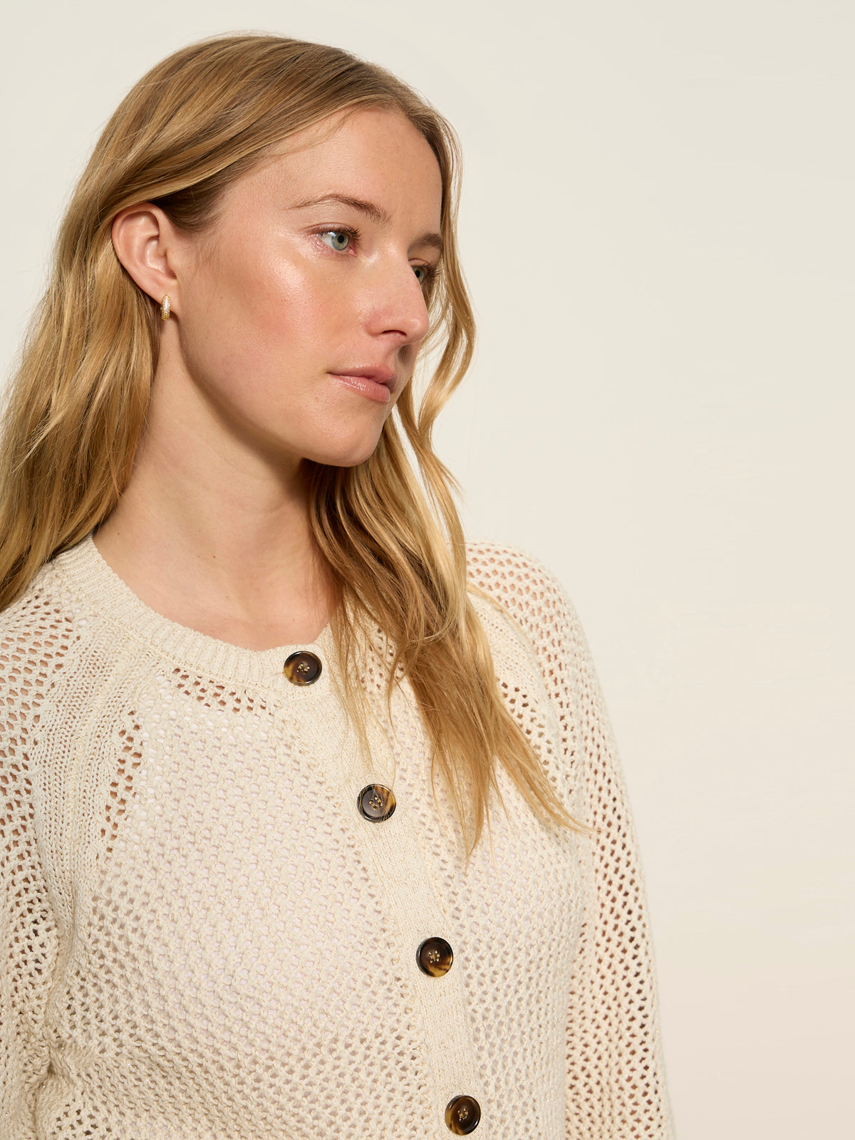 Sanctuary Clothing Signature - METALLIC OPEN KNIT CARDI COLLAGEN
