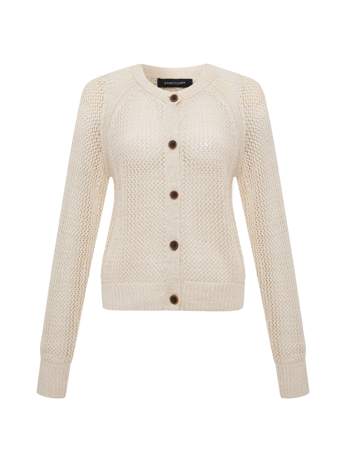 Sanctuary Clothing Signature - METALLIC OPEN KNIT CARDI COLLAGEN