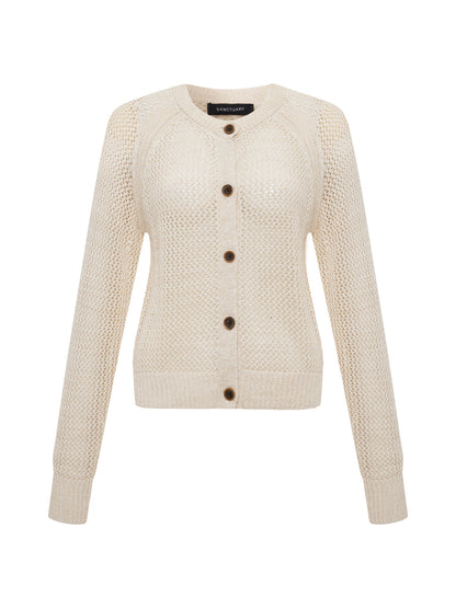 Sanctuary Clothing Signature - METALLIC OPEN KNIT CARDI COLLAGEN