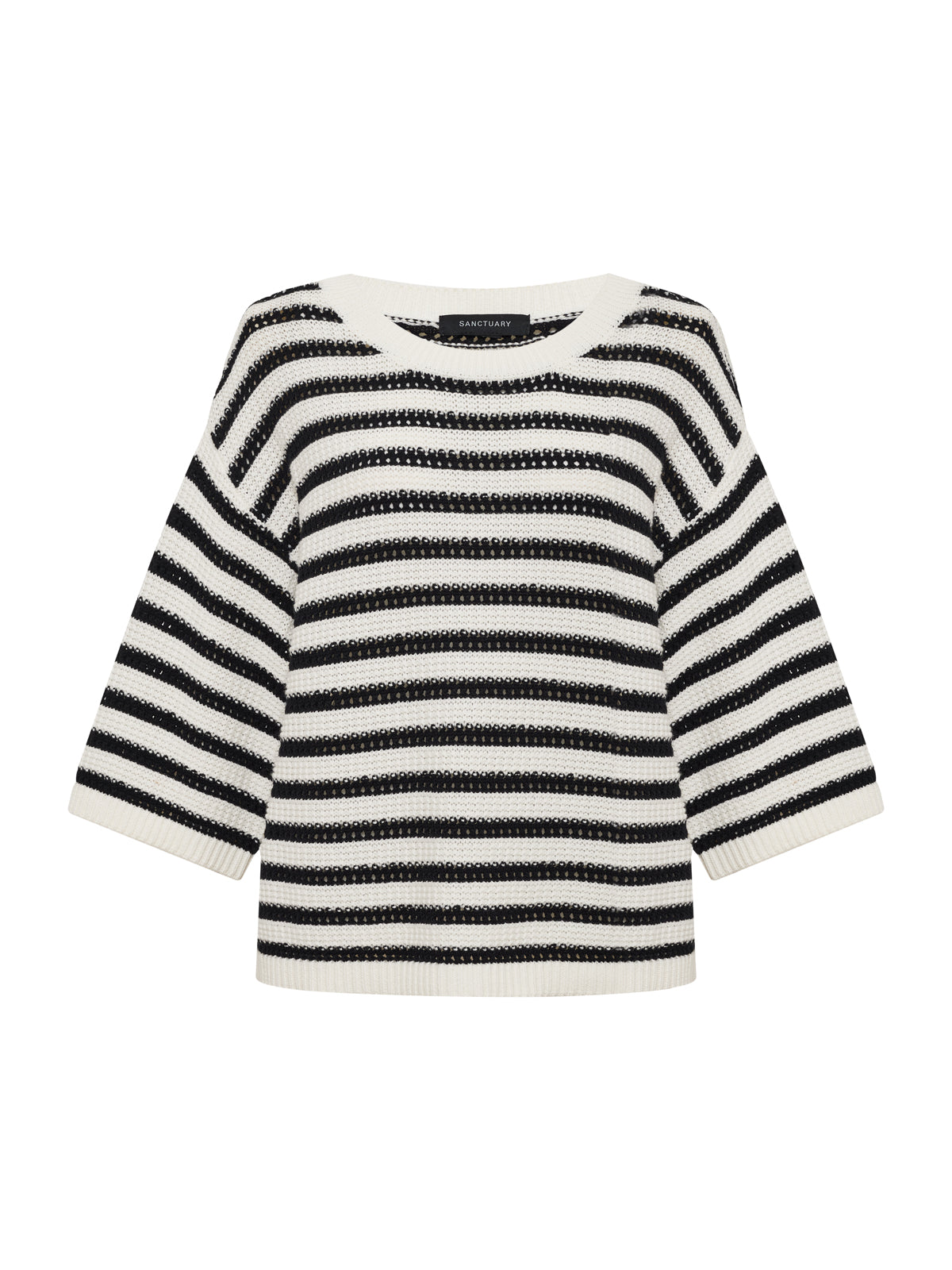 Sanctuary Clothing Premium - ELLE SWEATER TEE BLACK W/ CHALK