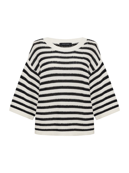 Sanctuary Clothing Premium - ELLE SWEATER TEE BLACK W/ CHALK