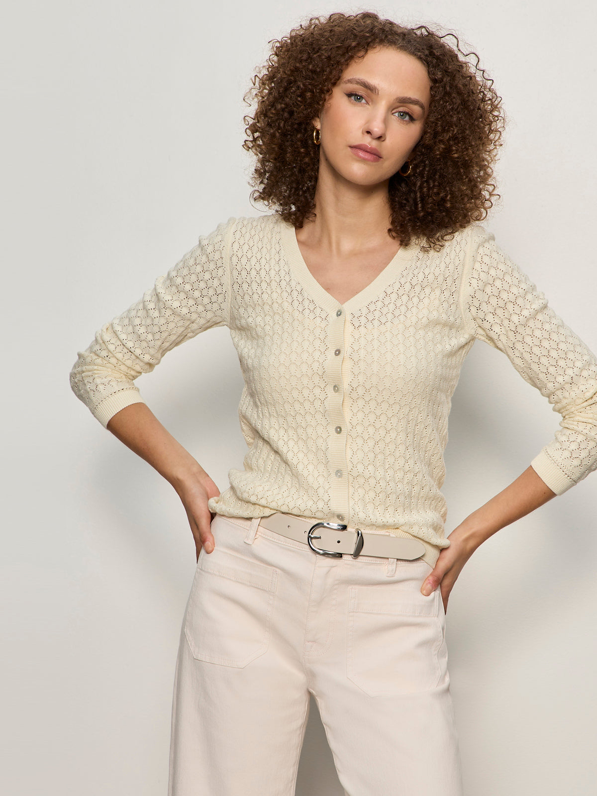 Sanctuary Clothing Value - EVERYDAY POINTELLE CARDIGAN COLLAGEN