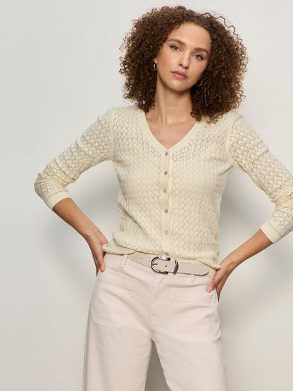 Sanctuary Clothing Value - EVERYDAY POINTELLE CARDIGAN COLLAGEN