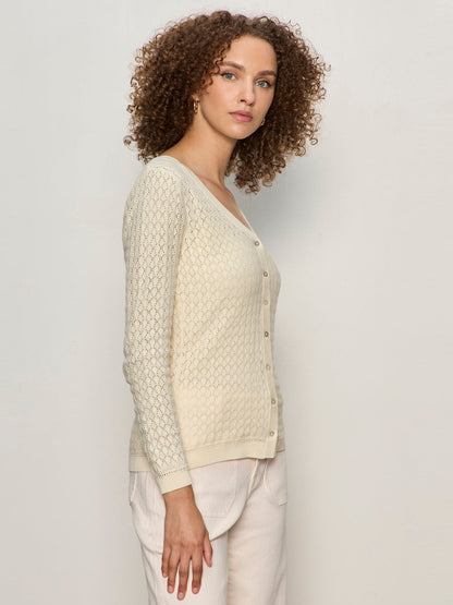 Sanctuary Clothing Value - EVERYDAY POINTELLE CARDIGAN COLLAGEN