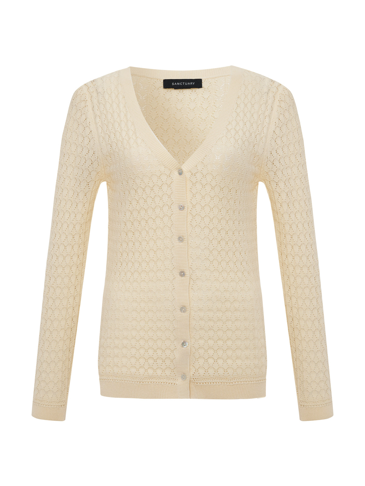 Sanctuary Clothing Value - EVERYDAY POINTELLE CARDIGAN COLLAGEN