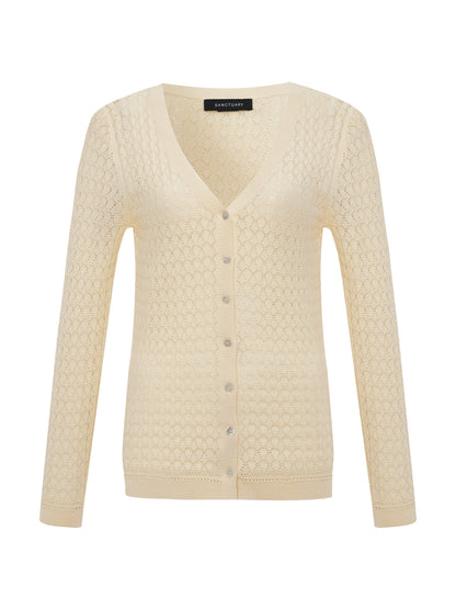 Sanctuary Clothing Value - EVERYDAY POINTELLE CARDIGAN COLLAGEN