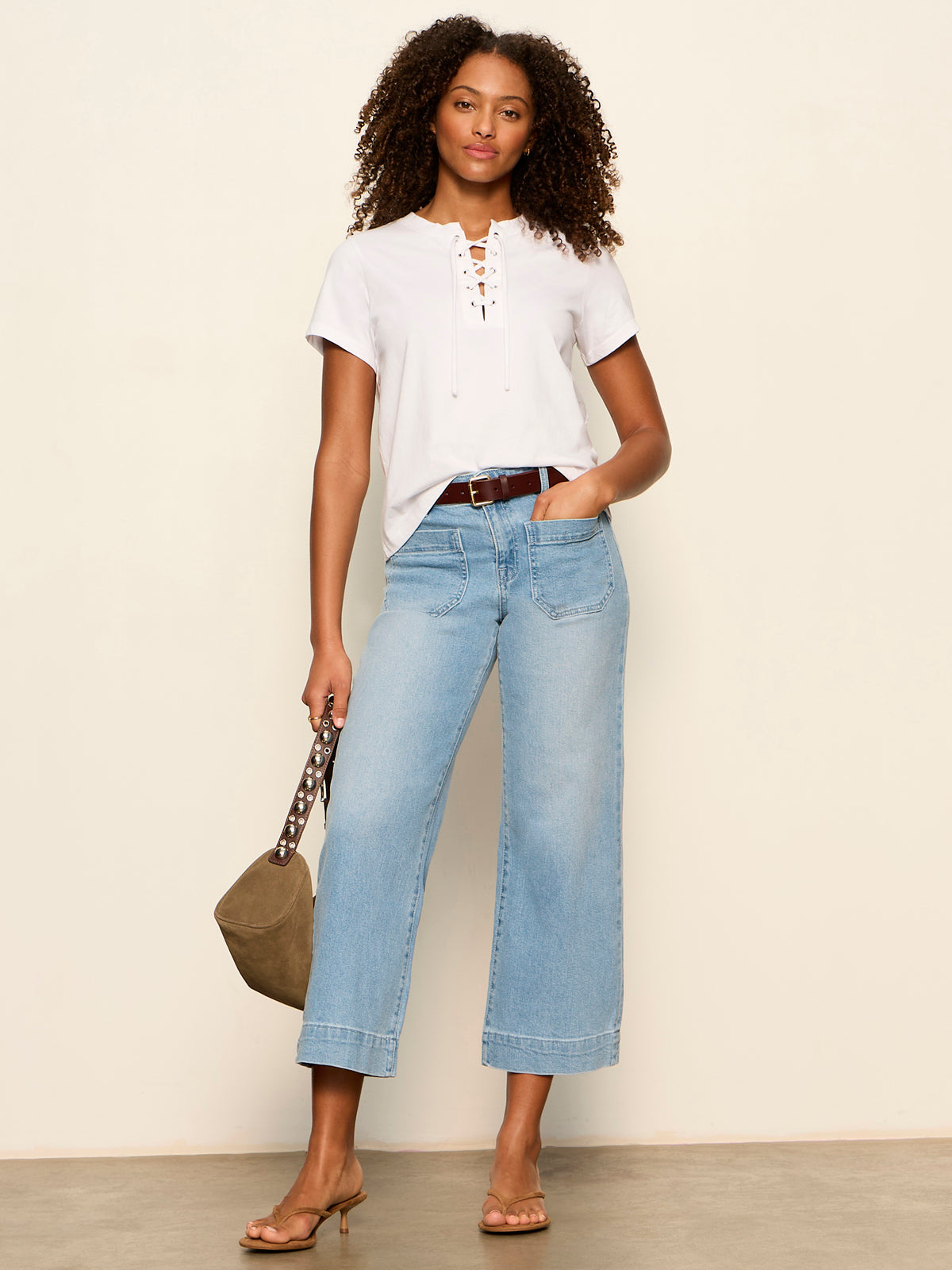 Sanctuary Clothing Trending - LACE UP TIMELESS TEE WHITE