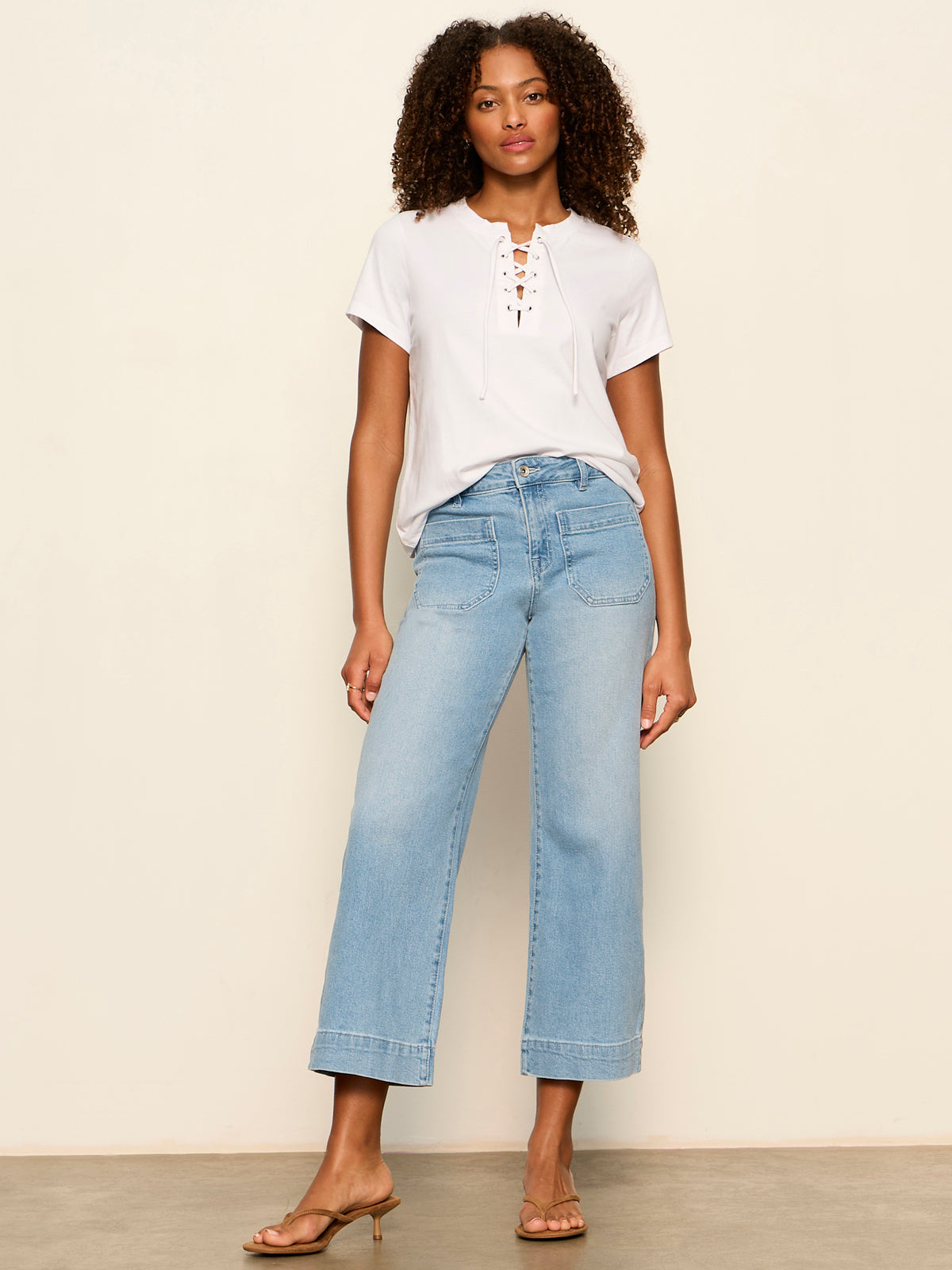 Sanctuary Clothing Trending - LACE UP TIMELESS TEE WHITE