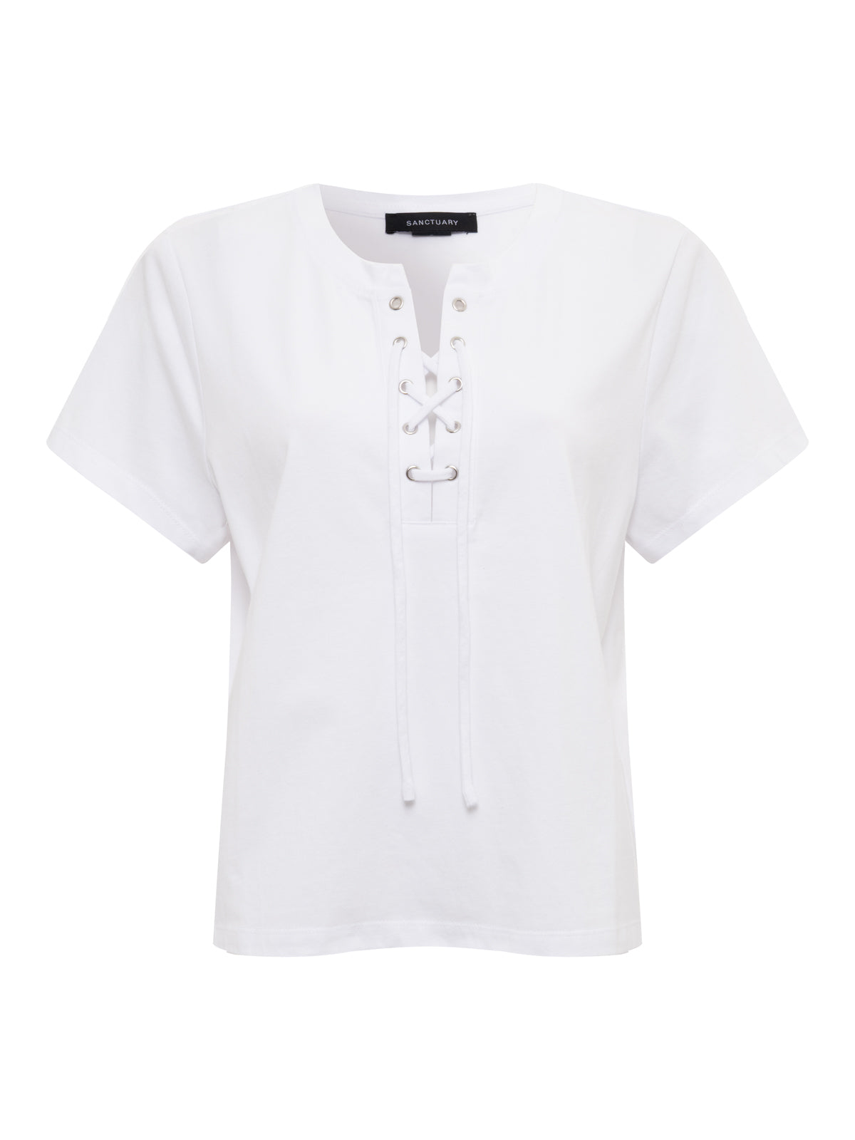 Sanctuary Clothing Trending - LACE UP TIMELESS TEE WHITE