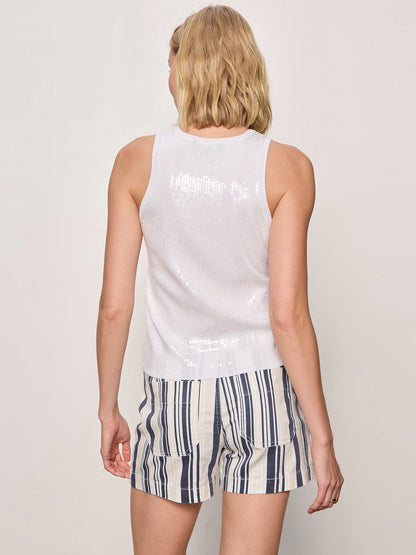 Sanctuary Clothing Featured - SUMMER SHINE SEQUIN SHELL WHITE