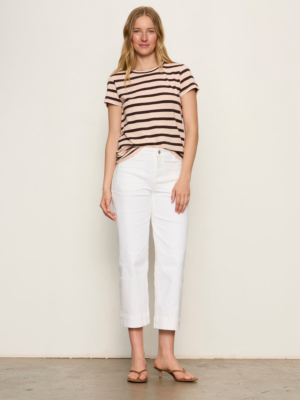 Sanctuary Clothing Top Pick - THE PERFECT TEE BLEACHED PK/RICH SOIL STRIPE
