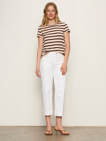 Sanctuary Clothing Top Pick - THE PERFECT TEE BLEACHED PK/RICH SOIL STRIPE