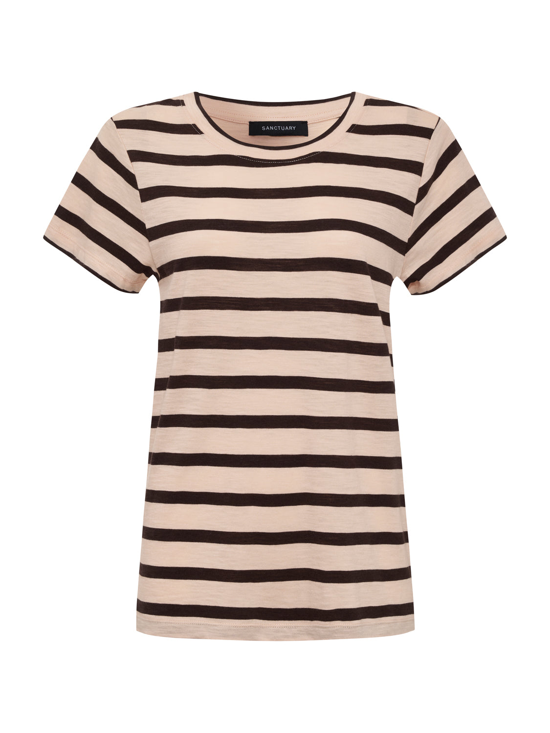 Sanctuary Clothing Top Pick - THE PERFECT TEE BLEACHED PK/RICH SOIL STRIPE