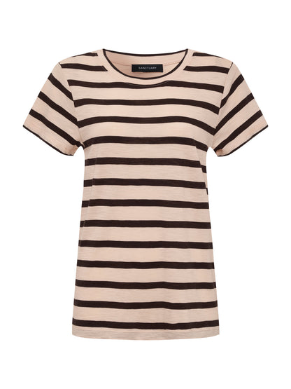 Sanctuary Clothing Top Pick - THE PERFECT TEE BLEACHED PK/RICH SOIL STRIPE