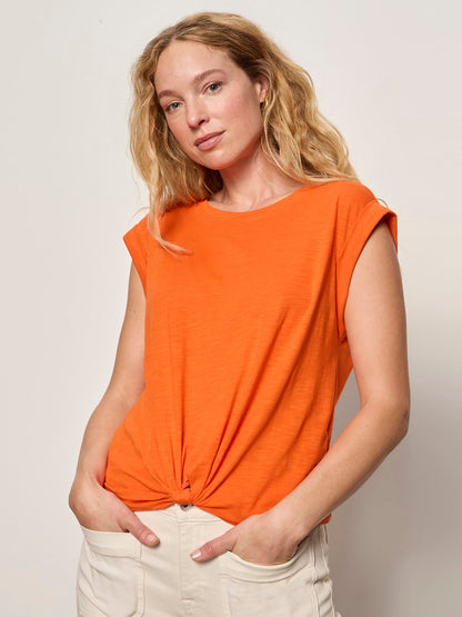 Sanctuary Clothing Best Seller - KNOTTED MUSCLE TEE HIBISCUS ORANGE