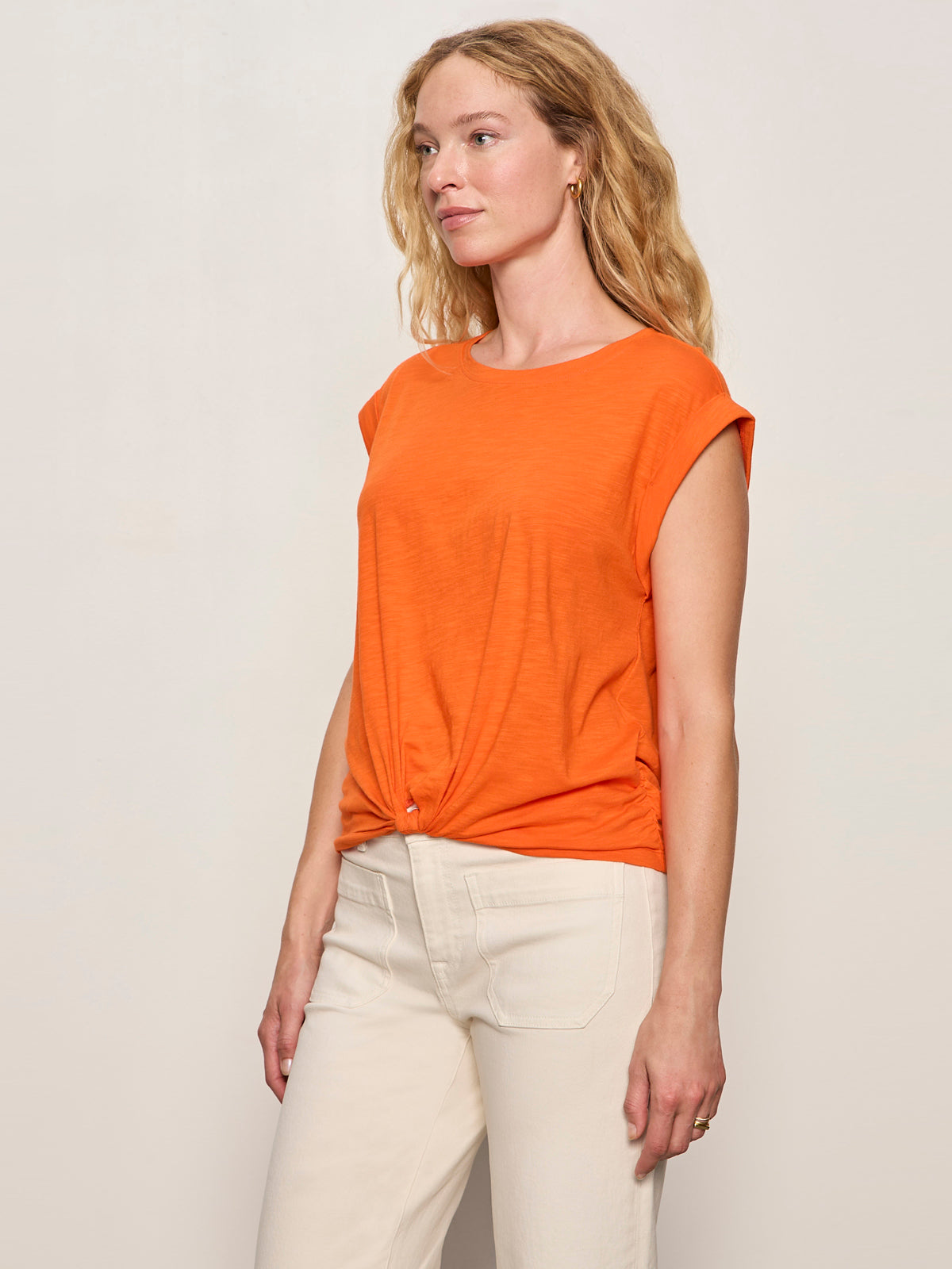 Sanctuary Clothing Best Seller - KNOTTED MUSCLE TEE HIBISCUS ORANGE