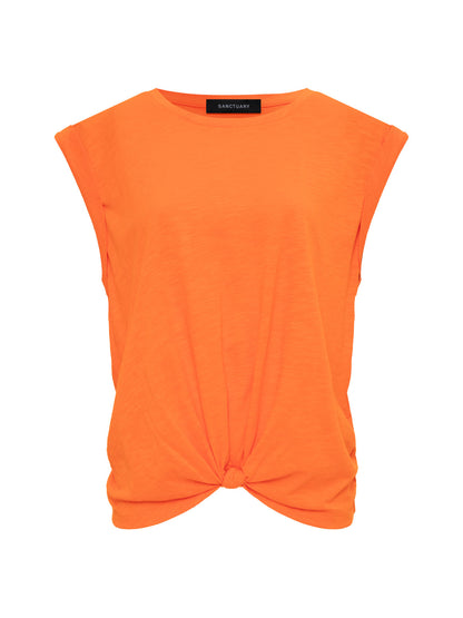 Sanctuary Clothing Best Seller - KNOTTED MUSCLE TEE HIBISCUS ORANGE