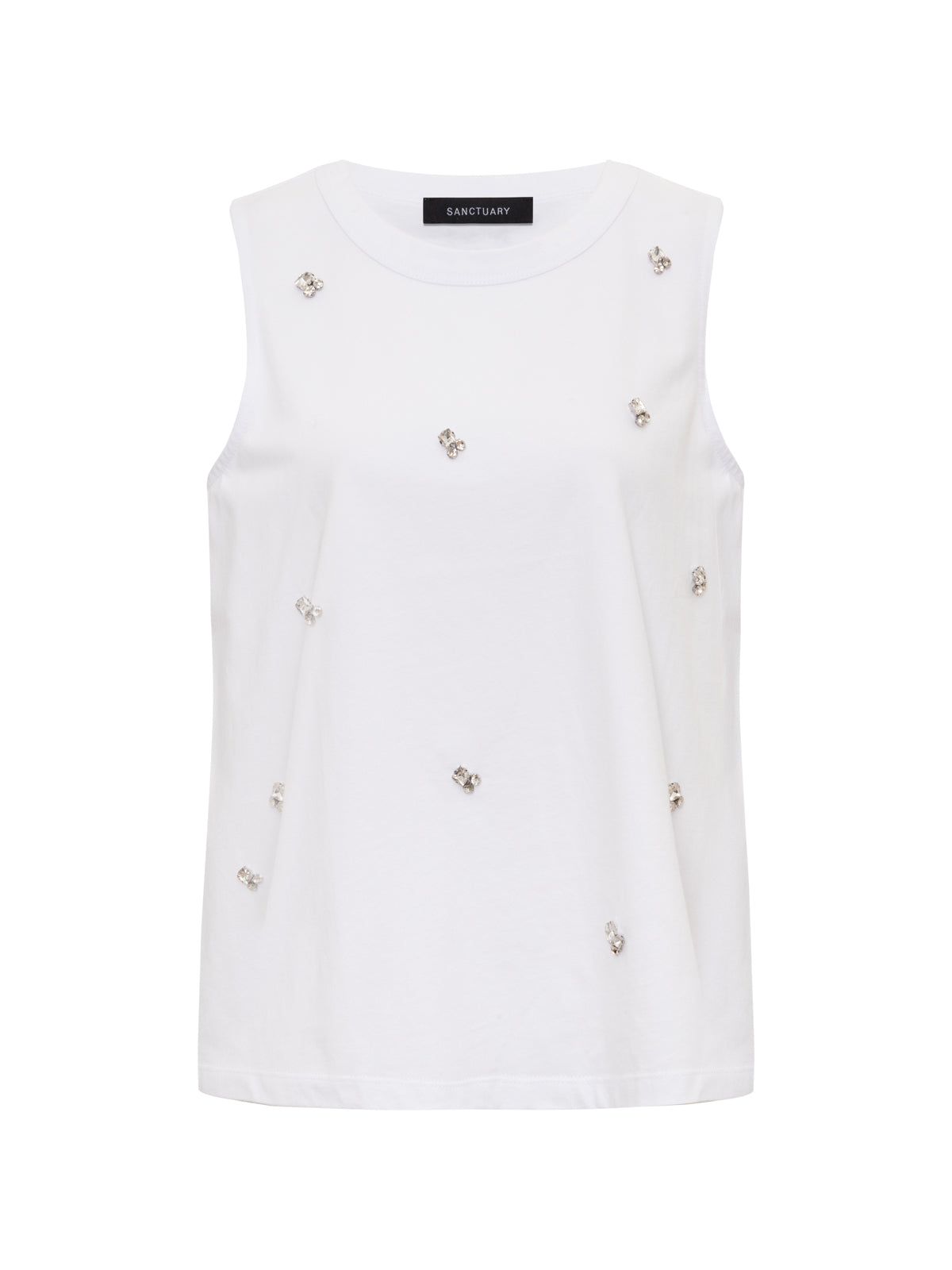 Sanctuary Clothing Recommended - CAMPARI EMBELLISHED TANK WHITE