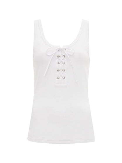 Sanctuary Clothing Quality - GO-TO LACE UP TANK WHITE