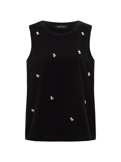 Sanctuary Clothing Sale - CAMPARI EMBELLISHED TANK BLACK