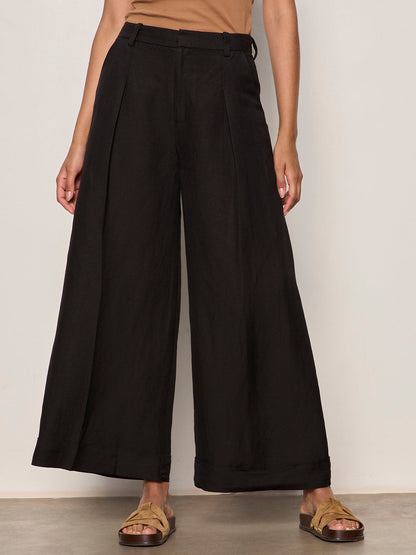 Sanctuary Clothing New - TERRACE LINEN PANT BLACK