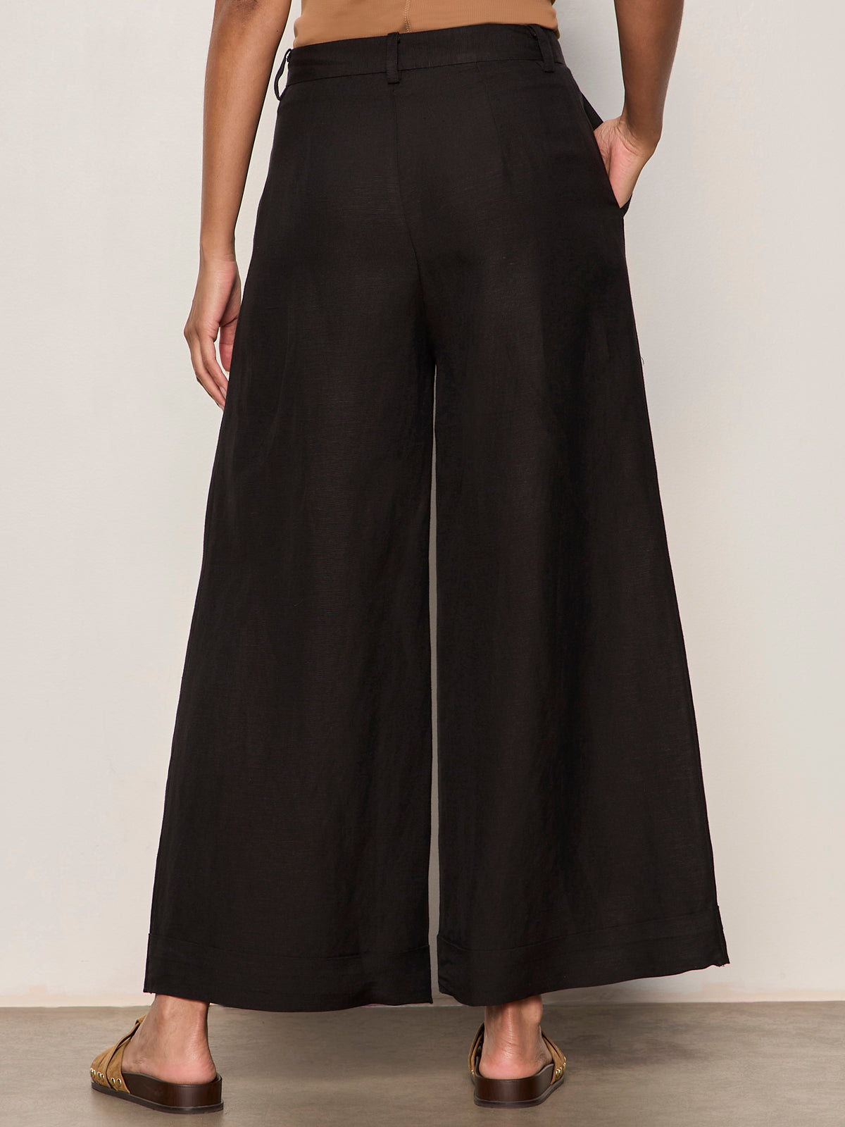 Sanctuary Clothing New - TERRACE LINEN PANT BLACK