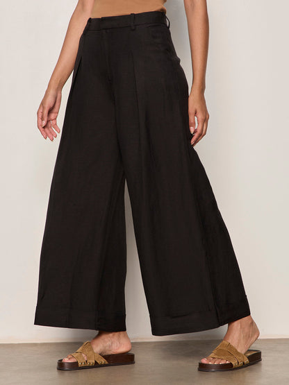 Sanctuary Clothing New - TERRACE LINEN PANT BLACK