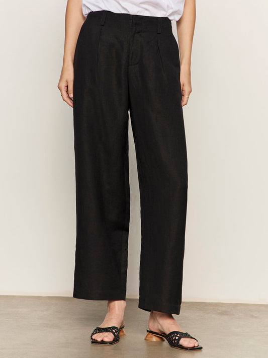 Sanctuary Clothing Customer Favorite - Scout Linen Barrel Pant Black