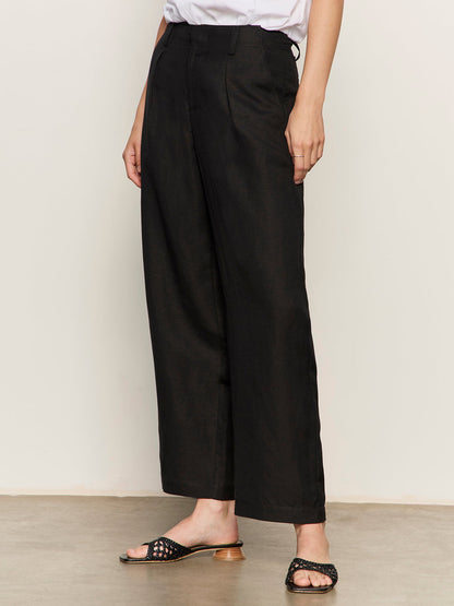 Sanctuary Clothing Customer Favorite - Scout Linen Barrel Pant Black