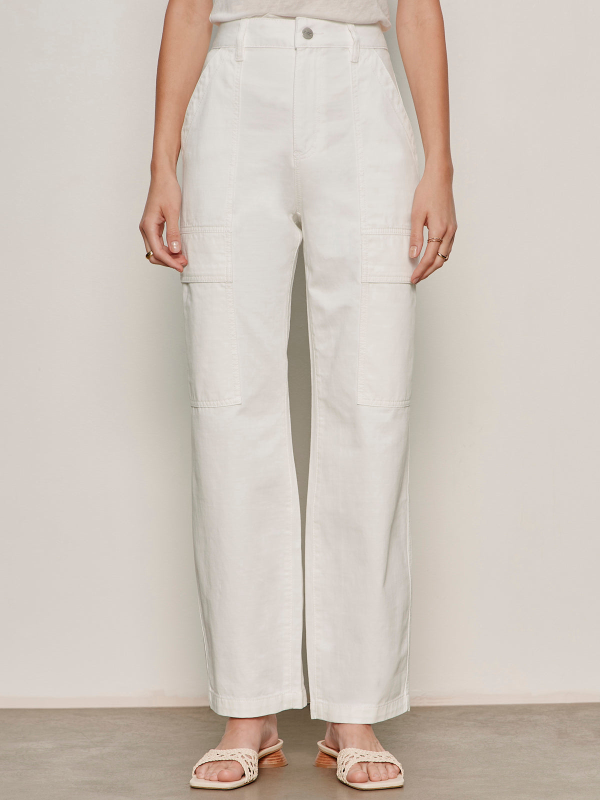 Sanctuary Clothing Discount - BOYFRIEND UTILITY PANT WHITE