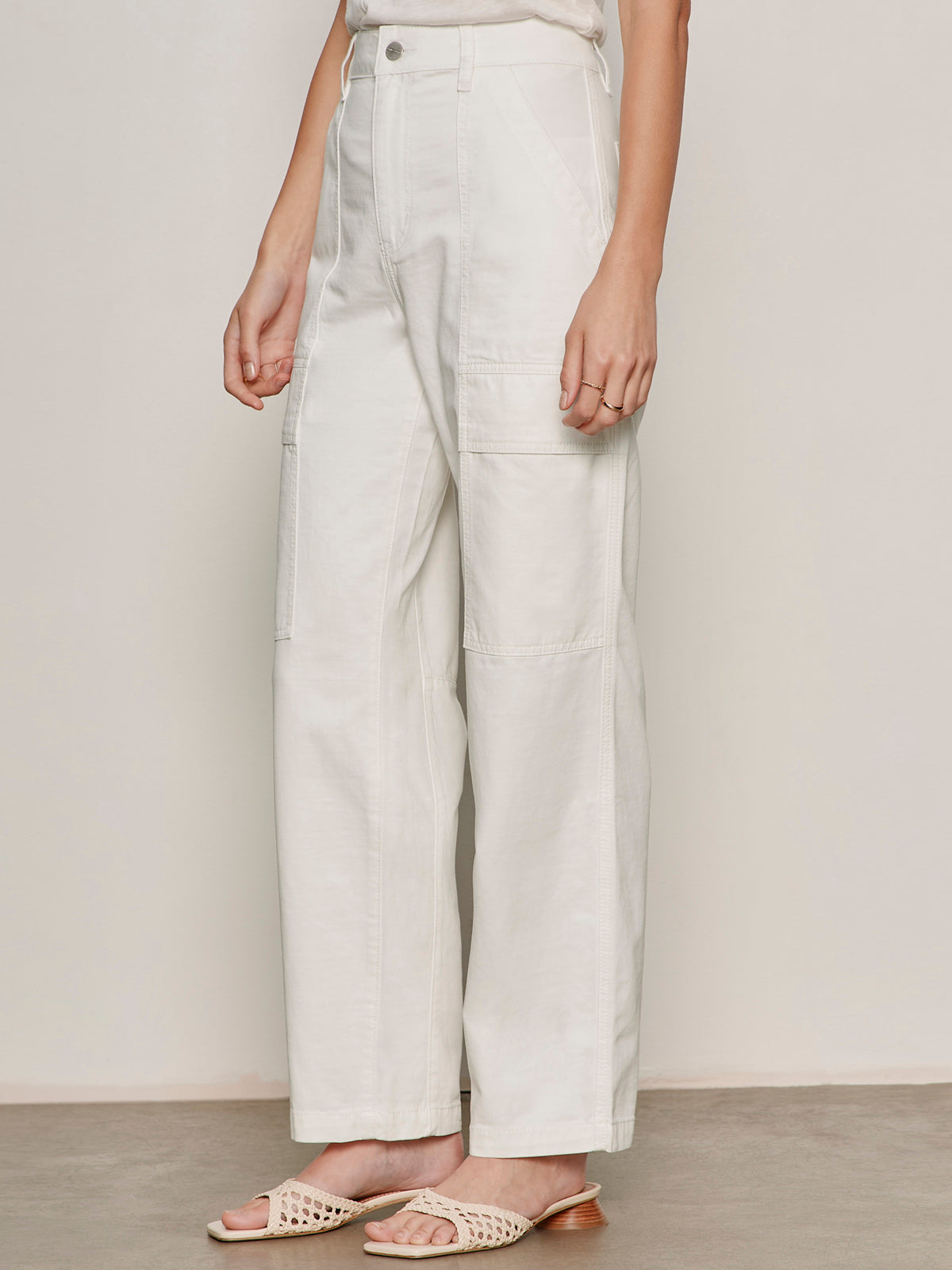 Sanctuary Clothing Discount - BOYFRIEND UTILITY PANT WHITE