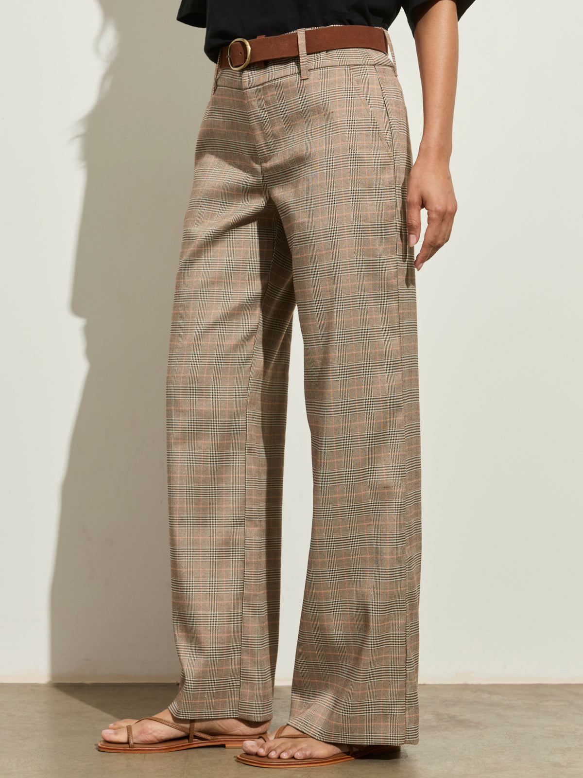 Sanctuary Clothing Premium - SPOTLIGHT PLAID TROUSER CAVIAR PLAID