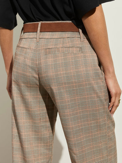 Sanctuary Clothing Premium - SPOTLIGHT PLAID TROUSER CAVIAR PLAID