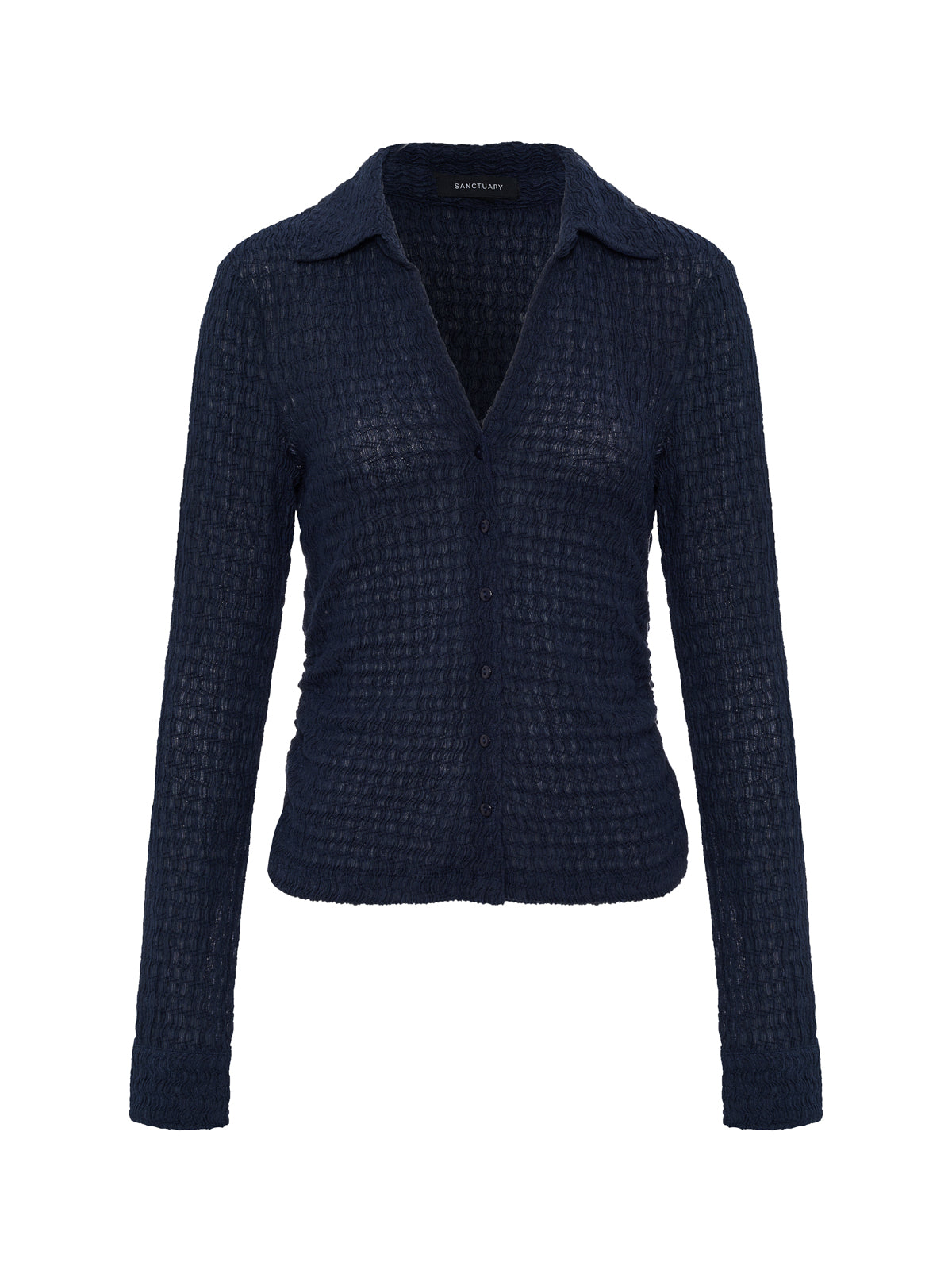 Sanctuary Clothing New - Juno Textured Button Front Top Navy Blazer