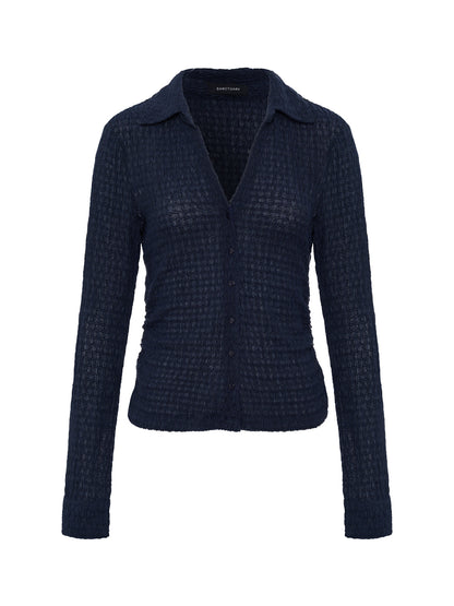 Sanctuary Clothing New - Juno Textured Button Front Top Navy Blazer
