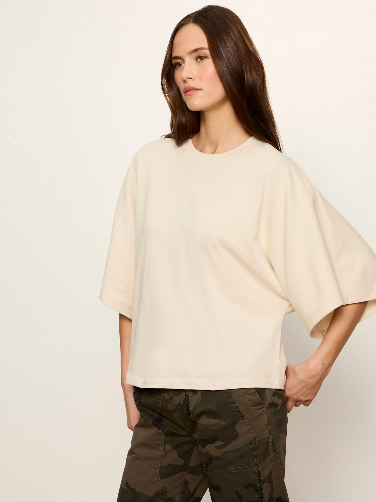 Sanctuary Clothing Discount - Haven Cape Sleeve Tee Bone