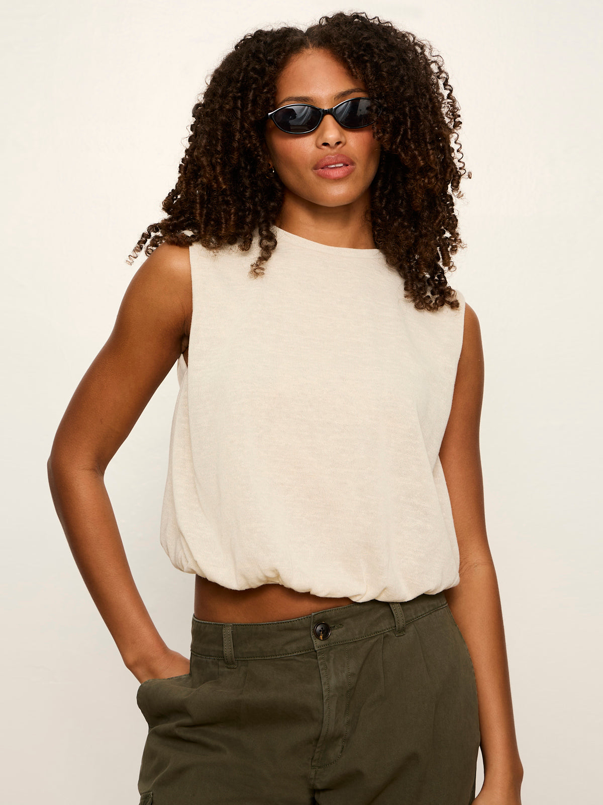 Sanctuary Clothing Deals - Quinn Bubble Shell Bone
