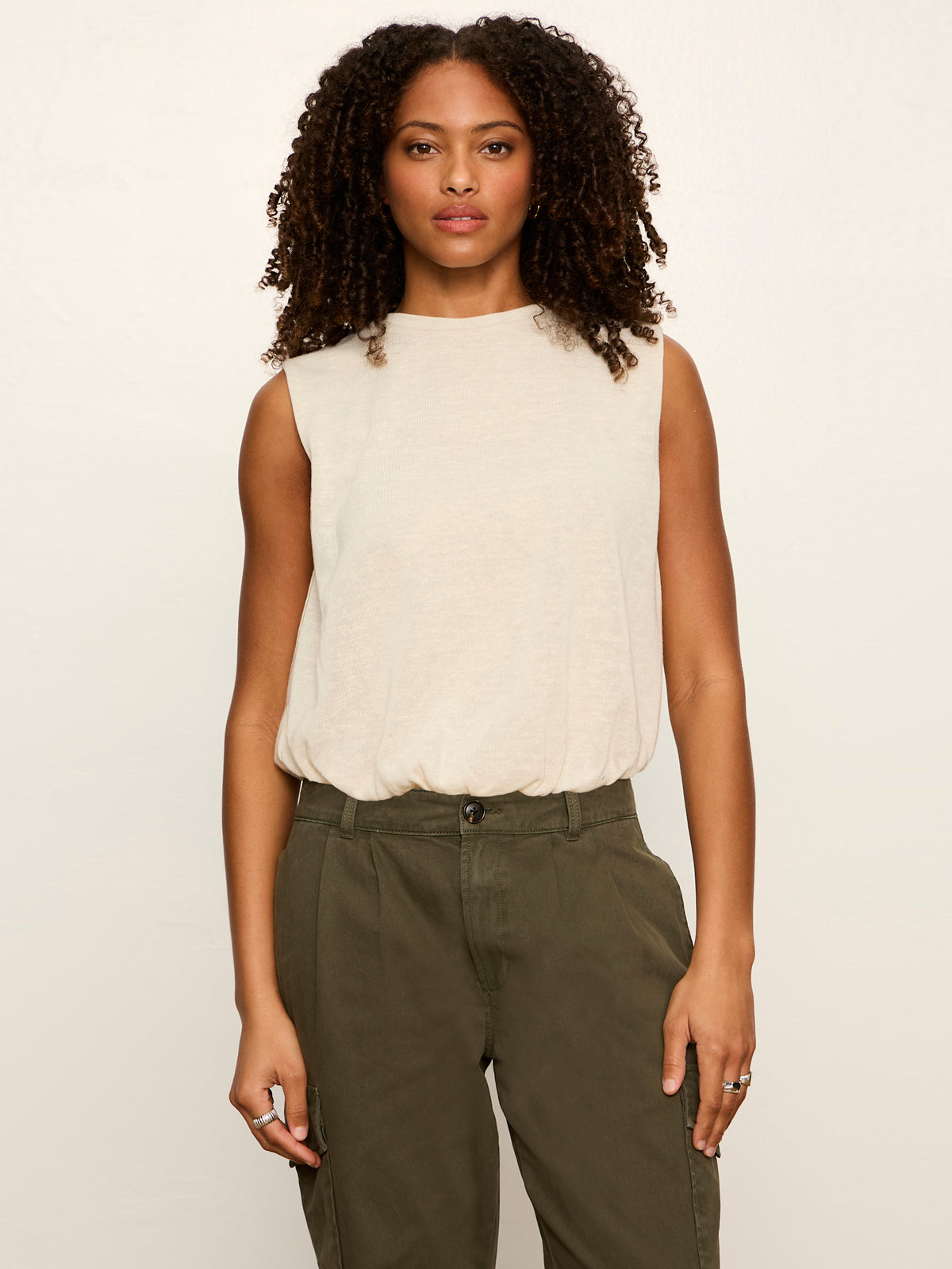Sanctuary Clothing Deals - Quinn Bubble Shell Bone