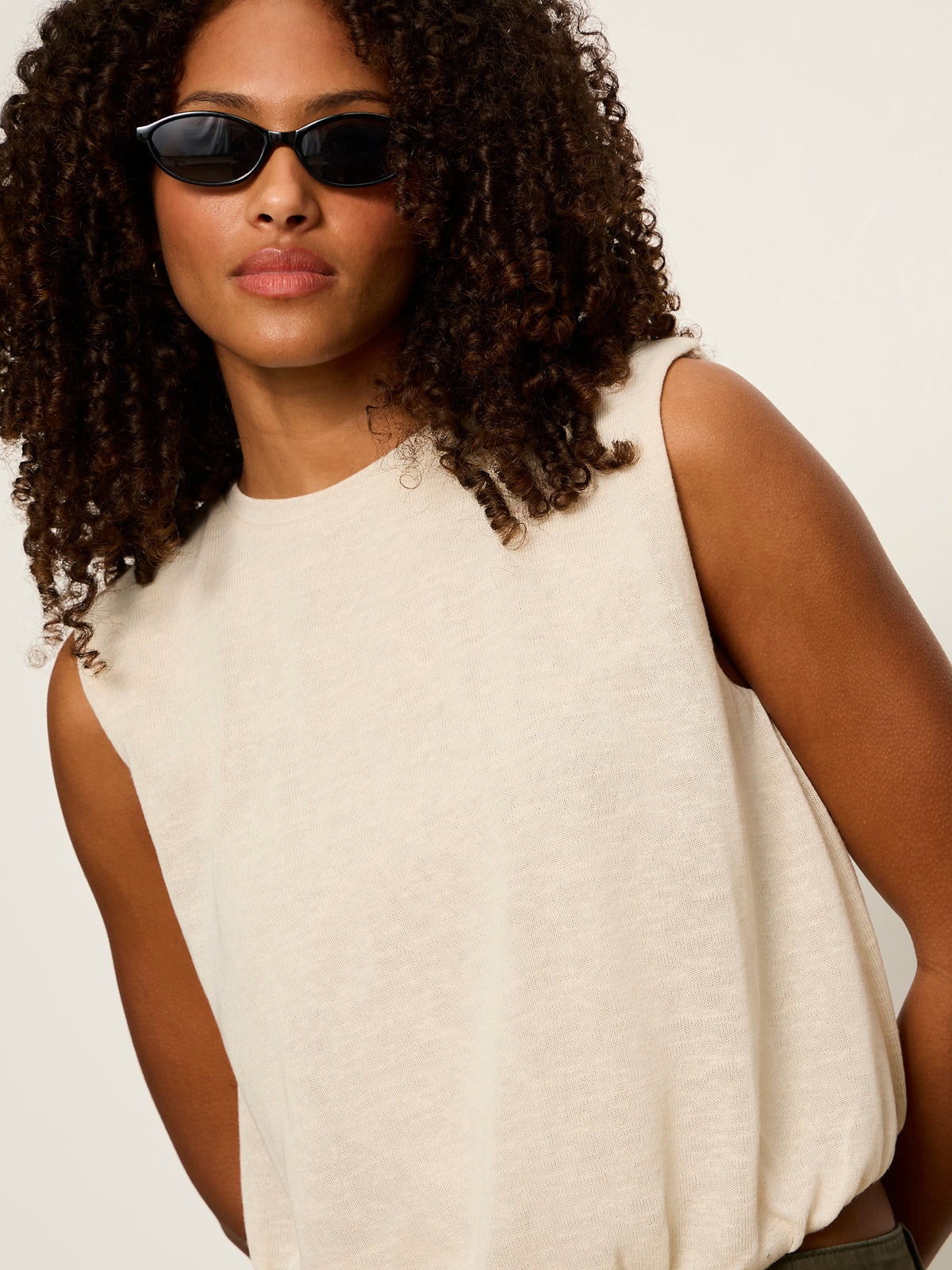 Sanctuary Clothing Deals - Quinn Bubble Shell Bone