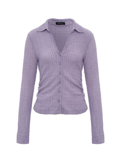 Sanctuary Clothing Exclusive - Juno Textured Button Front Top Purple Haze
