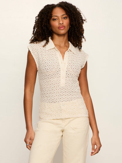 Sanctuary Clothing Essential - Everyday Muse Collared Tee Bone