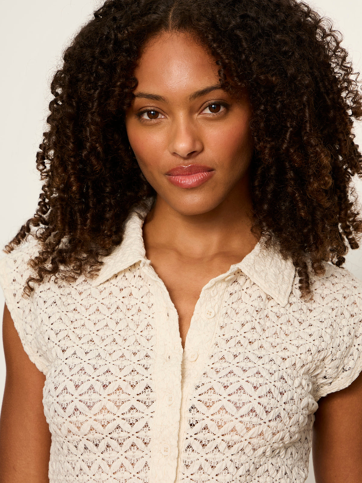Sanctuary Clothing Essential - Everyday Muse Collared Tee Bone