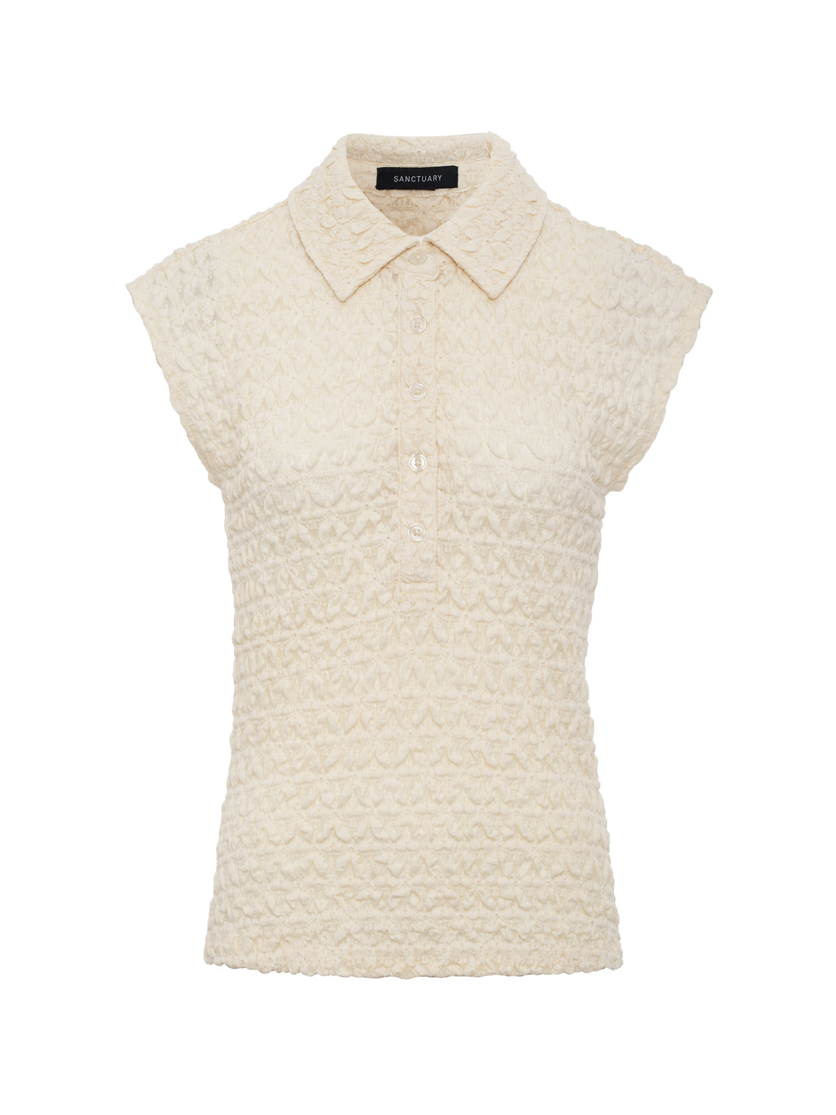 Sanctuary Clothing Essential - Everyday Muse Collared Tee Bone