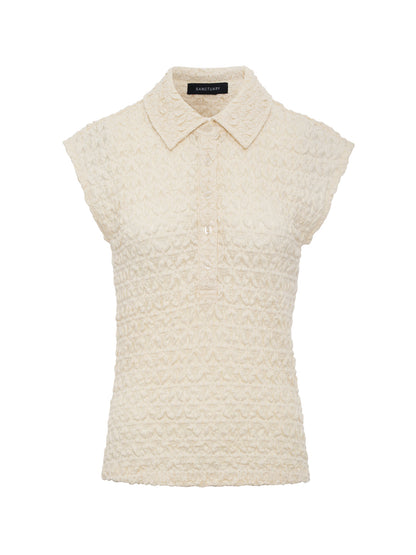 Sanctuary Clothing Essential - Everyday Muse Collared Tee Bone